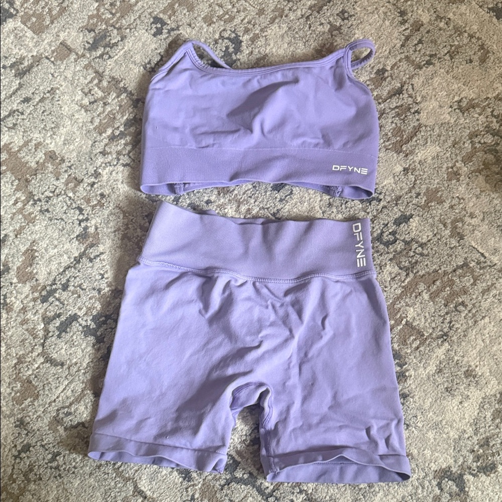 DFYNS Women's Purple Athletic Shorts Set
